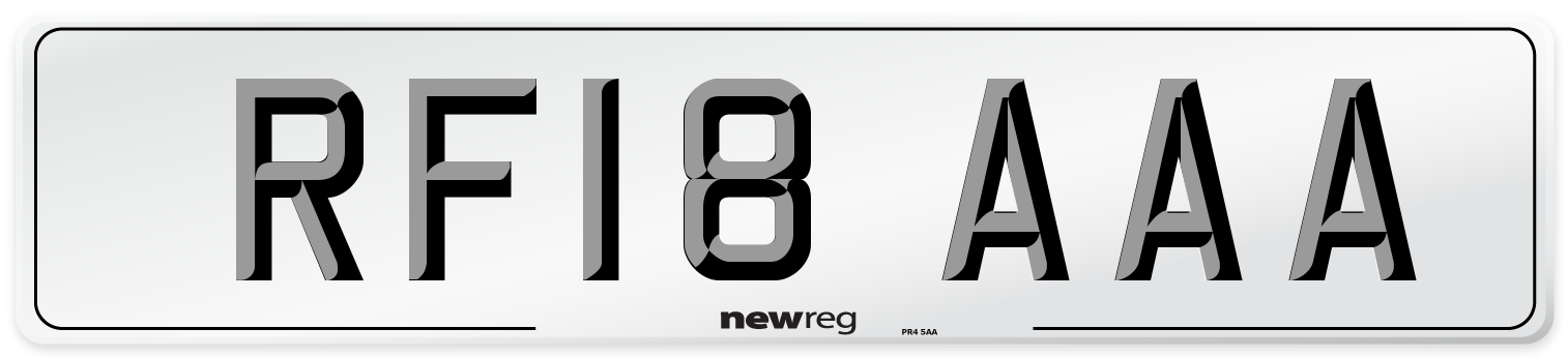 RF18 AAA Number Plate from New Reg